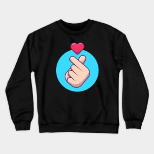 Head with sign heart cartoon Crewneck Sweatshirt